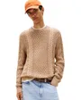 Pull col rond Homme SLM BADGE CABLE KNIT SWEATER Taupe
