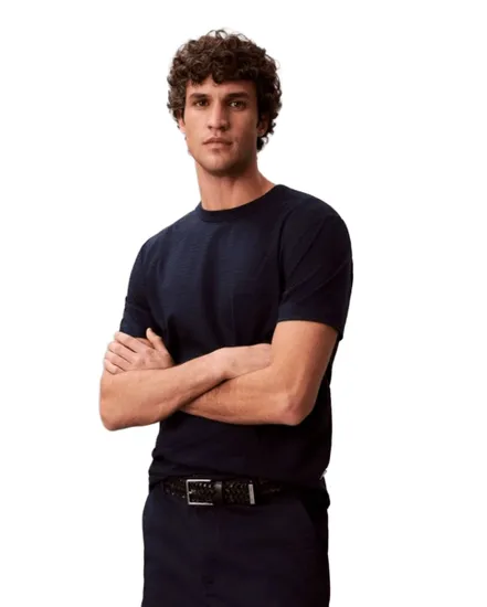 Tee shirt Manche Courtes Homme Rayures Texturées Calvin Klein