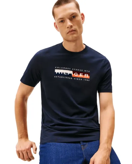 T-shirt col rond Homme TH COLOUR BLOCK GRAPHIC TEE Bleu Marine
