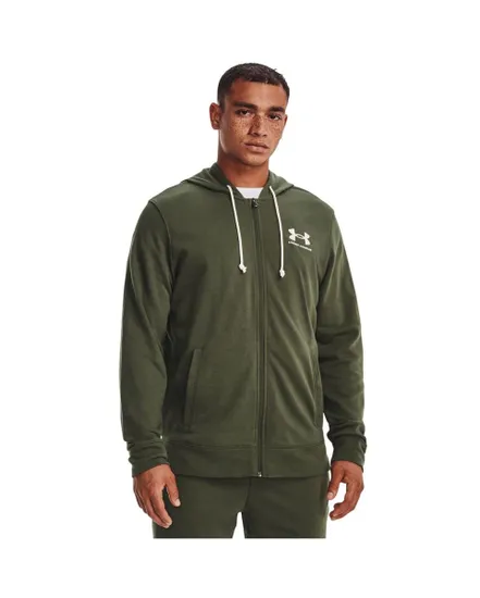 Sweat zippé à capuche Homme UA RIVAL TERRY LC FZ Vert