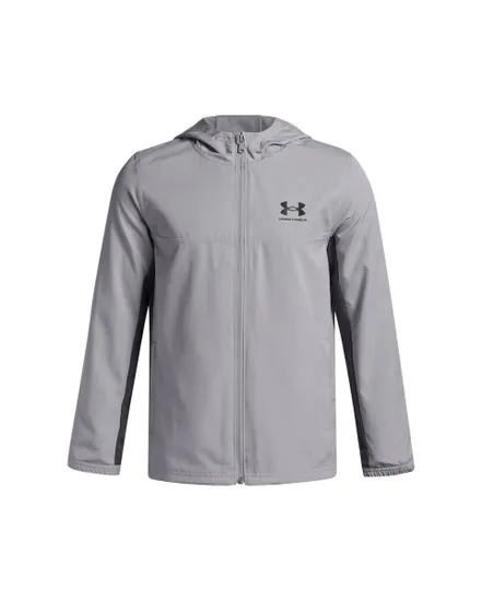 Veste zip à capuche Enfant UA B RIVAL WVN JACKET Gris