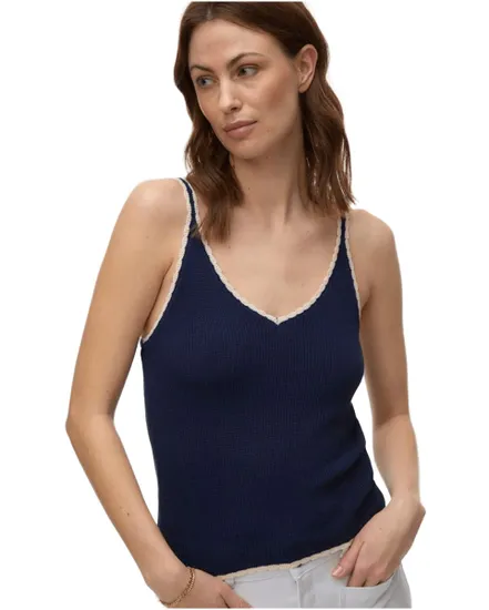 Haut Femme Vero Moda Contrast Sl V-Neck Top