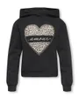 Sweat à capuche Fille KOGCOOPER LIFE HEART LS HOODIE SWT NOOS Noir