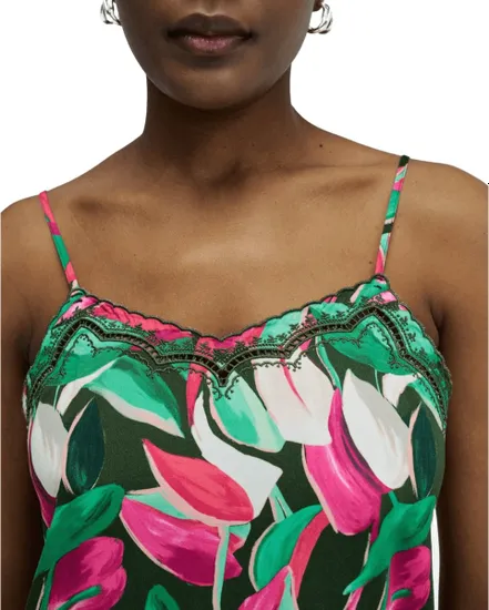 Top Femme Bretelles Ajustables Broderie Floral