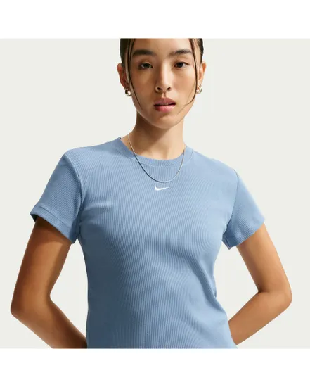 T-shirt Femme W NSW RIB TGHT SS TEE Bleu