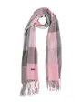 Echarpe Femme A FRANGES MOTIF GRANDS CARREAUX Rose