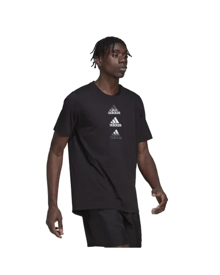 Tee shirt manche courte Homme D2M LOGO TEE Noir