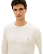 Pull col rond Homme CLASSIC COTTON CABLE CREW NECK Écru