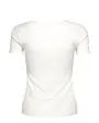 T-shirt col V Femme REG SOFT RIB ESSENTIAL SS Écru
