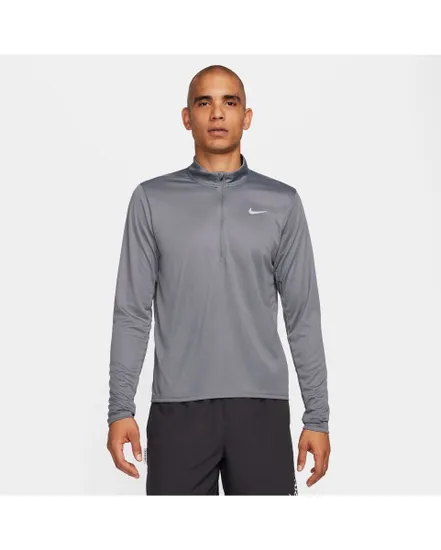 Haut col zip Homme M NK DF PACER TOP HZ Gris