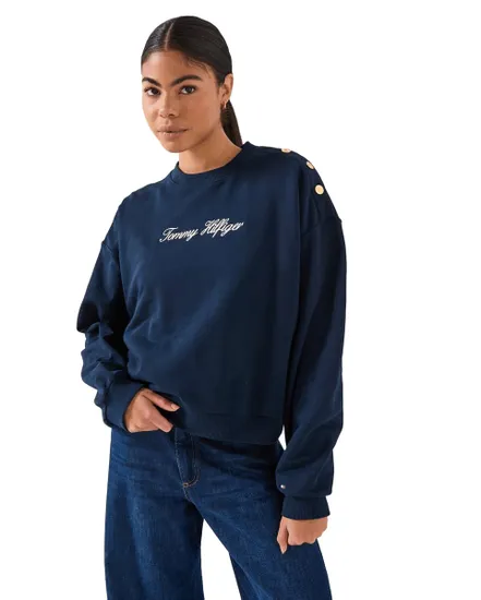Pull Femme Gold Btn Script Terr