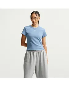 T-shirt Femme W NSW RIB TGHT SS TEE Bleu