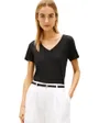 T-Shirt Femme Col V Lin Coton
