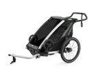 Remorque pour enfant 1 place CHARIOT LITE Aluminium/Vert Agave