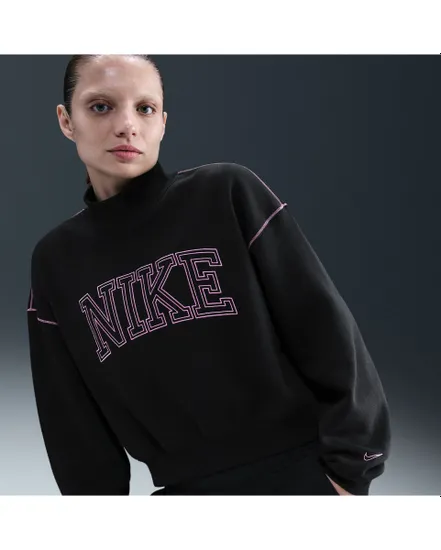 Sweat Femme W NSW PHNX FLC MOCK NECK PE Noir