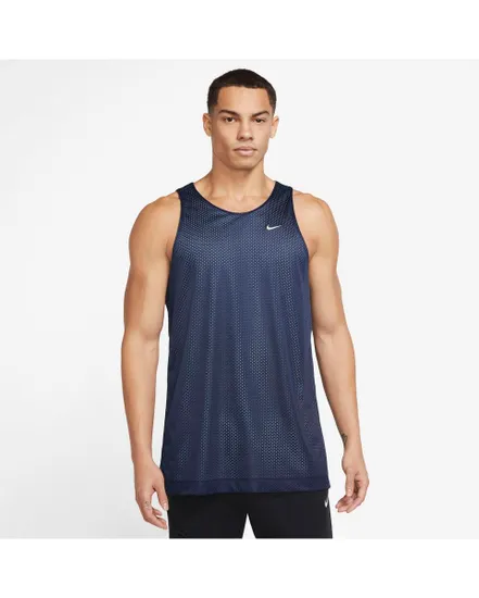 T-shirt sans manches Homme M NK DF STD ISS REV JERSEY Bleu