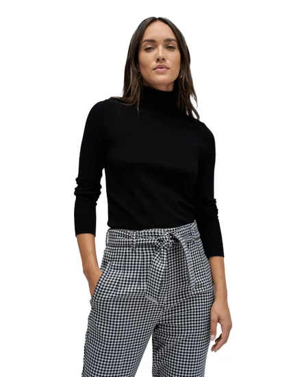 Pull Col Roulé Femme Salsa Noir