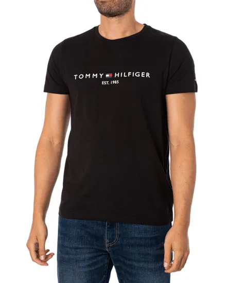 T-shirt col rond Homme CORE TOMMY LOGO TEE Noir