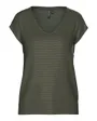 T-shirt manches courtes Femme PCBILLO TEE LUREX STRIPES JRS NOOS BC Vert