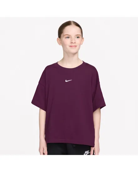 T-shirt Fille G NSW TEE BOXY ESSNTL LBR Bordeaux
