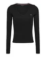 T-Shirt Manches Longues Femme Slim Essential Rib V Ls