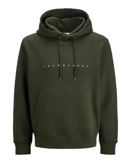 Sweat à capuche manches longues Homme JJESTAR JJ SWEAT HOOD NOOS Vert