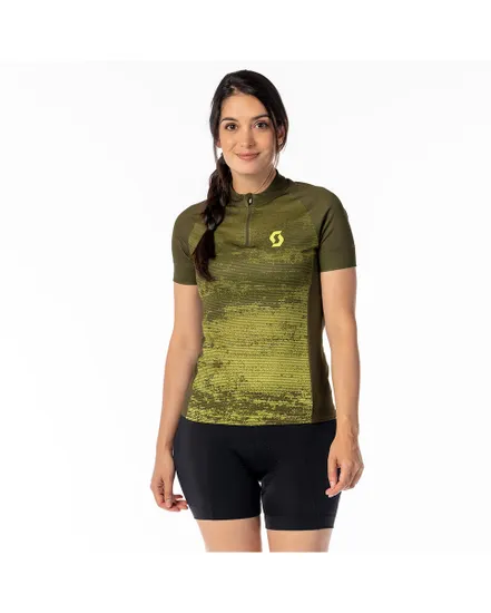 Maillot manches courtes Femme ENDURANCE 30 Vert/Jaune