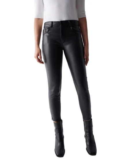 Pantalon Femme DESTINY CROPPED SKINNY IN BLACK PU Noir