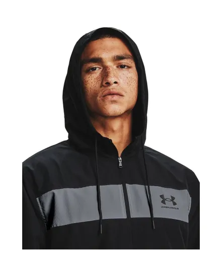 Sweatshirt à capuche manches longues Homme UA SPORTSTYLE WINDBREAKER Noir