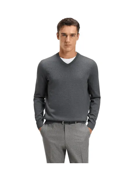 Pull col V Homme BARAM-L Gris Medium