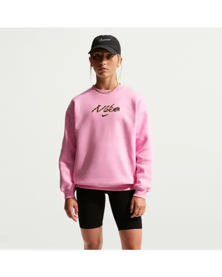 Sweat Enfant G NSW STDIO FLC OVRSZD CRW AOP Rose