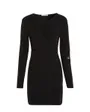Robe Femme FRONT SPLIT WRAP LS B Noir