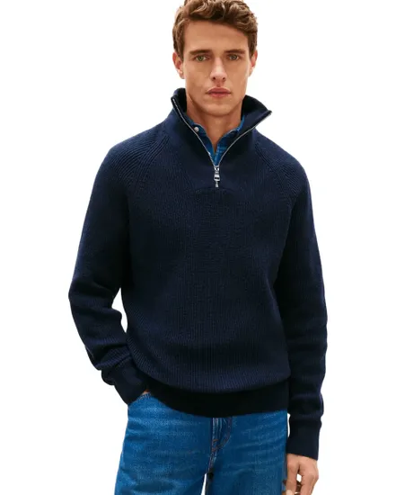 Pull Homme Fisherman Rib Zip Mock