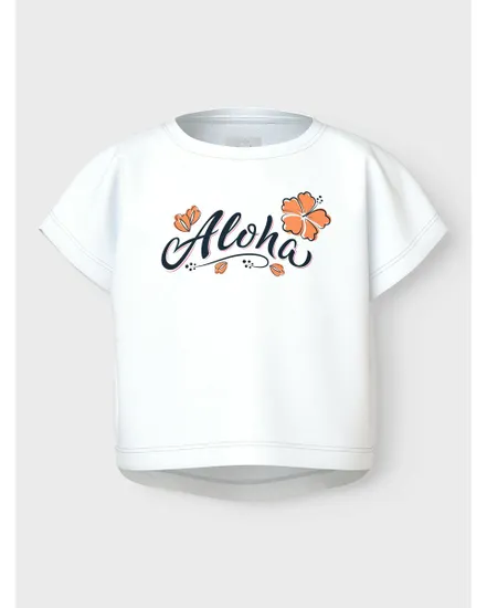 T-shirt manches courtes Enfant NKFVILMA CAPSL CROP TOP F1 NOOS Blanc