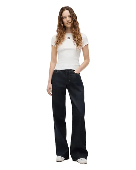 T-shirt col rond Femme SLIM BADGE RIB TEE Écru