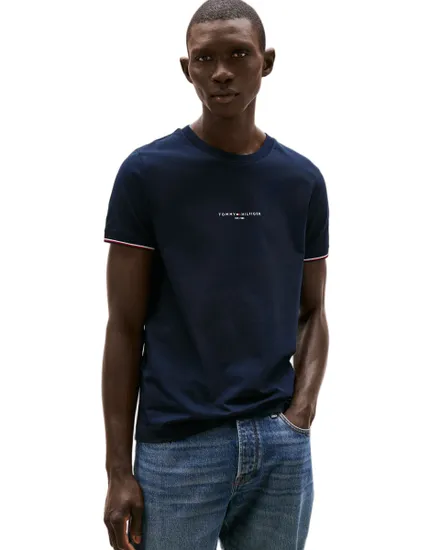 T-shirt col rond Homme TOMMY LOGO TIPPED TEE Bleu Marine