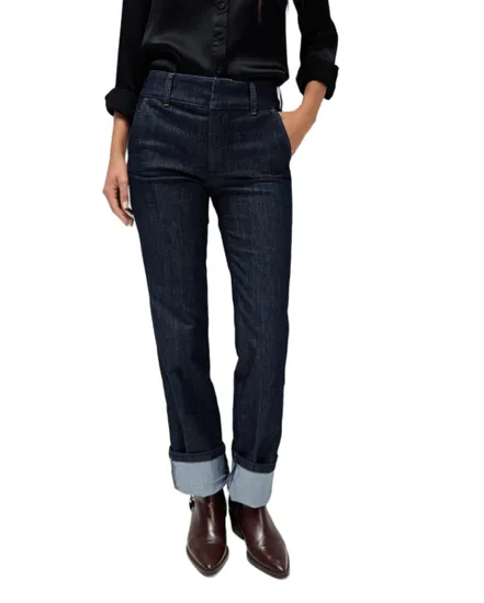 Jean Femme SECRET CHINO STRAIGHT DENIM Bleu Foncé