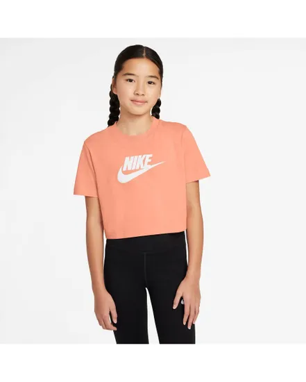 T-Shirt Fille G NSW TEE CROP FUTURA HBR Abricot