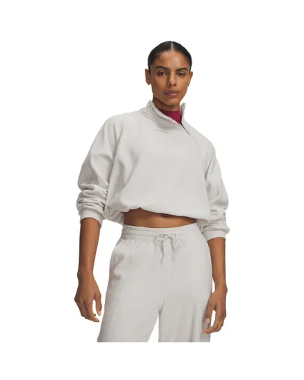 Sweat Femme UA PERFORMANCE FLEECE QZ Beige