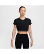 T-shirt Femme W NP DF SS CROP TOP TT GX Noir