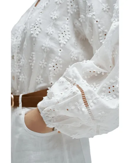 Blouse Femme Texturée Avec Dentelle