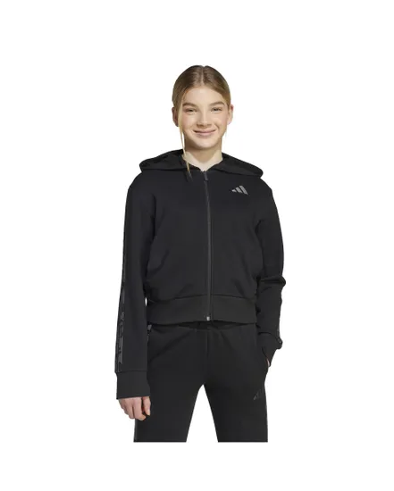 Sweat zip à capuche Fille G ANML 3S FT HD Noir