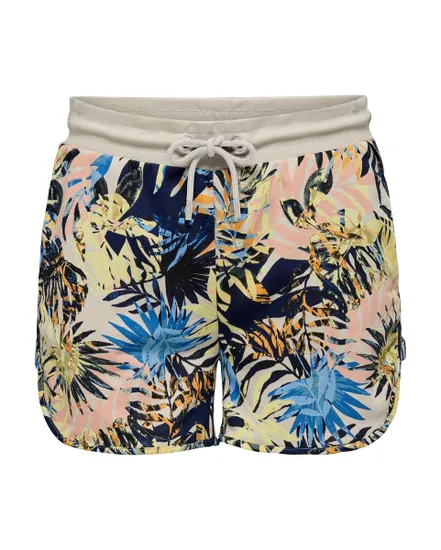 Short en molleton Femme ONPPALMI AOP SWT SHORTS Gris