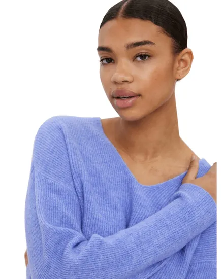 Blouse Femme VMCREWLEFILE LS V-NECK BLOUSE NOOS