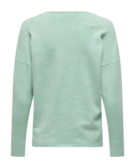 Pull en maille manches longues Femme ONLRICA LIFE L/S V-NECK PULLO KNT NOOS Vert