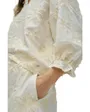 Blouse Femme Broderie 3D Relief Blanc Crème