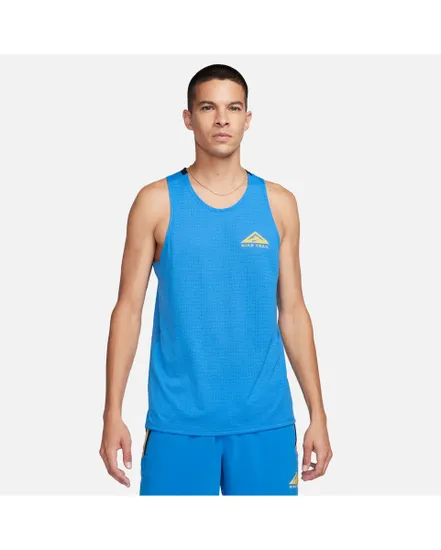 Debardeur Homme M NK DF TRAIL TANK SOLID Bleu