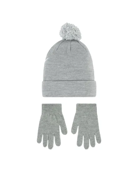 Ensemble bonnet et gants Enfant plus âgé NAN SWOOSH POM BEANIE GLV SET Gris