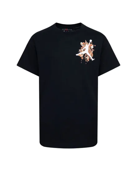 Tee-shirt MC Enfant plus âgé JDG FLORAL JUMPMAN SS TEE Noir