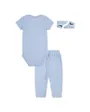 Ensemble 3 pièces Bébé NHN 3PK POINTELLE SET Bleu